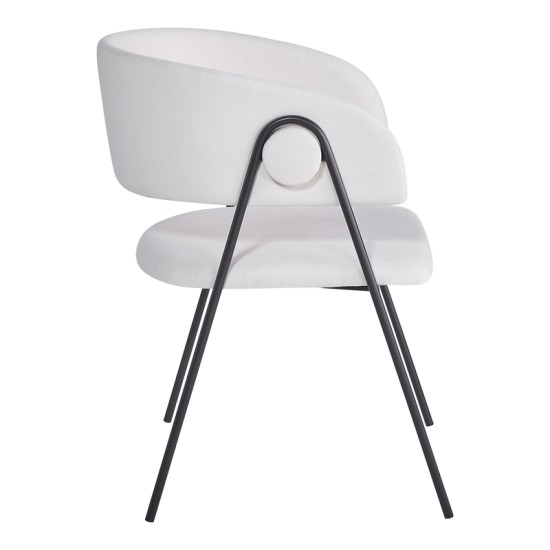 Πολυθρόνα Rachele I  μπεζ ύφασμα-πόδι μαύρο μέταλλο 52x65x79εκ