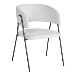 Πολυθρόνα Rachele I  μπεζ ύφασμα-πόδι μαύρο μέταλλο 52x65x79εκ