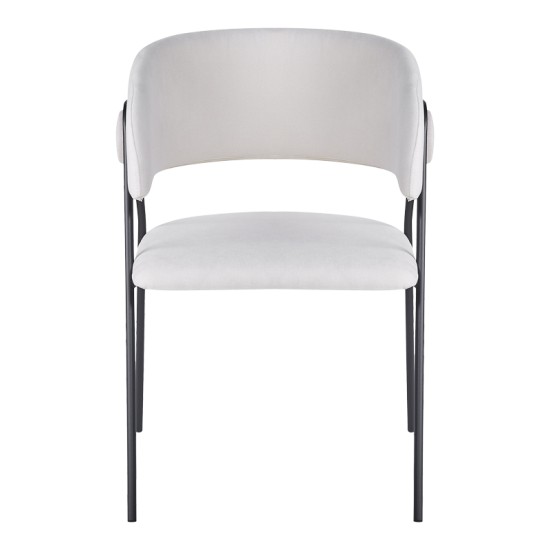 Πολυθρόνα Rachele I  μπεζ ύφασμα-πόδι μαύρο μέταλλο 52x65x79εκ