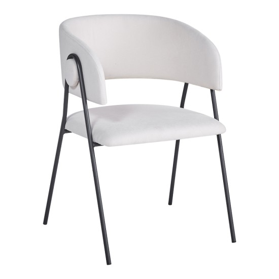 Πολυθρόνα Rachele I  μπεζ ύφασμα-πόδι μαύρο μέταλλο 52x65x79εκ