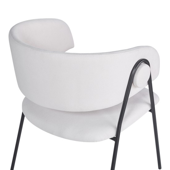 Πολυθρόνα Rachele I  μπεζ ύφασμα-πόδι μαύρο μέταλλο 52x65x79εκ