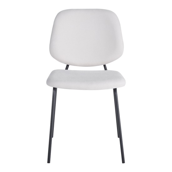 Καρέκλα Pietro I  μπεζ ύφασμα-πόδι μαύρο μέταλλο 45x55x82.5εκ