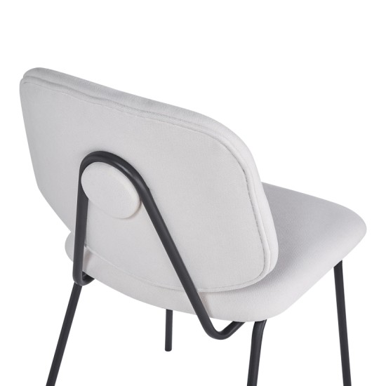 Καρέκλα Pietro I  μπεζ ύφασμα-πόδι μαύρο μέταλλο 45x55x82.5εκ