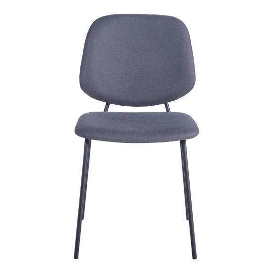 Καρέκλα Pietro I  ανθρακί ύφασμα-πόδι μαύρο μέταλλο 45x55x82.5εκ