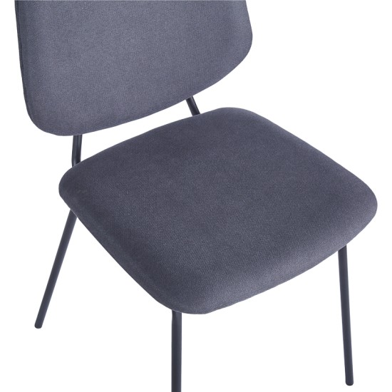 Καρέκλα Pietro I  ανθρακί ύφασμα-πόδι μαύρο μέταλλο 45x55x82.5εκ