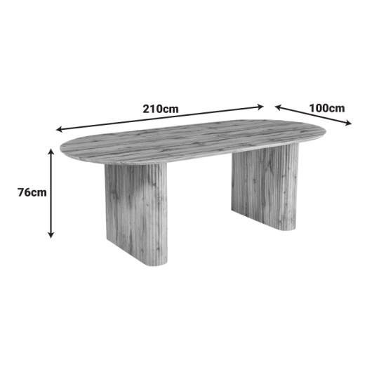 Τραπέζι Nembou  mdf σε oak απόχρωση 210x100x76εκ