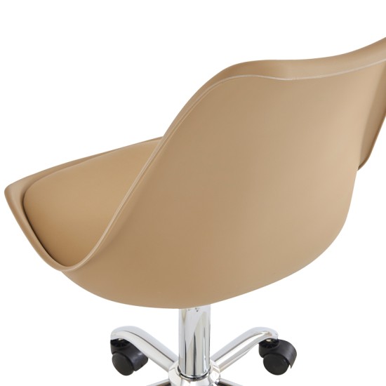 Καρέκλα γραφείου εργασίας Gaston II  pp-pu cappuccino 48x57x77-90εκ