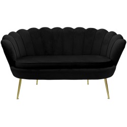 Καναπές 2θέσιος Daimon  βελούδο μαύρο 134x70x77εκ