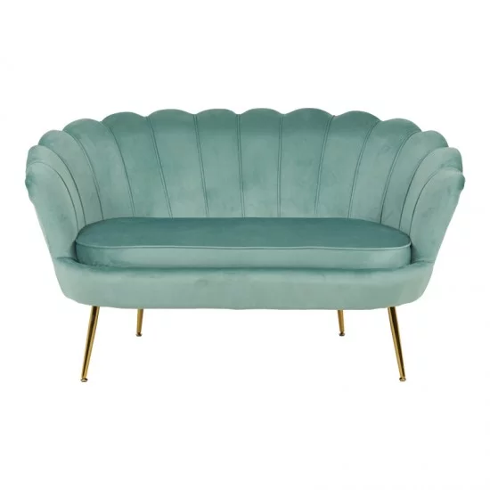 Καναπές 2θέσιος Daimon  βελούδο σε φυστικί απόχρωση 134x70x77εκ