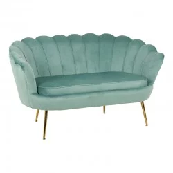 Καναπές 2θέσιος Daimon  βελούδο σε φυστικί απόχρωση 134x70x77εκ