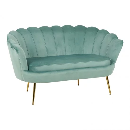 Καναπές 2θέσιος Daimon  βελούδο σε φυστικί απόχρωση 134x70x77εκ