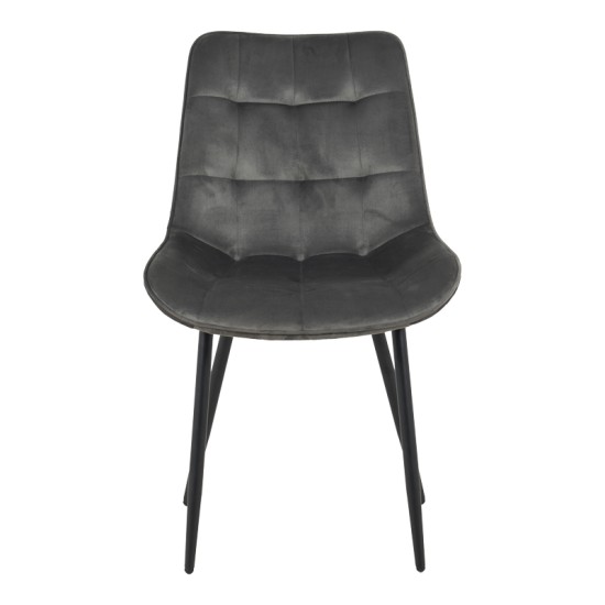 Καρέκλα Berne  βελούδο σε ανθρακί απόχρωση 53x62x84εκ
