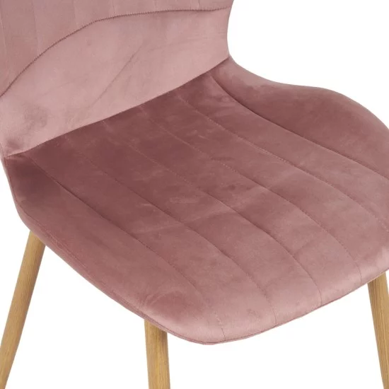 Καρέκλα Jelour  βελούδο σε σάπιο μήλο απόχρωση-πόδια φυσικά μεταλλικά 46.5x60x84εκ