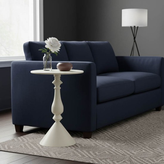 Βοηθητικό τραπέζι Lalou  μέταλλο σε κρέμα απόχρωση Φ40x55εκ