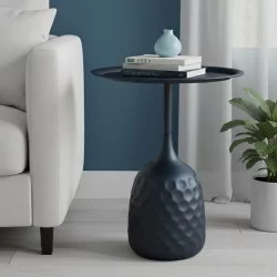 Βοηθητικό τραπέζι Waini  μέταλλο σε μαύρη απόχρωση Φ39x60εκ