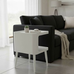 Βοηθητικό τραπέζι Cubino  μέταλλο σε κρεμ απόχρωση 35x35x50εκ