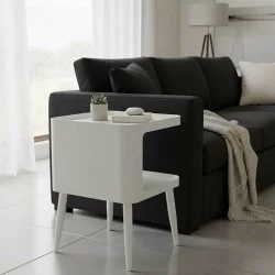 Βοηθητικό τραπέζι Cubino  μέταλλο σε κρεμ απόχρωση 35x35x50εκ