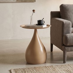 Βοηθητικό τραπέζι Samino  μέταλλο cappuccino Φ39x42εκ