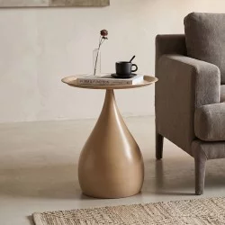Βοηθητικό τραπέζι Samino  μέταλλο cappuccino Φ39x46εκ