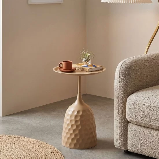 Βοηθητικό τραπέζι Waini  μέταλλο cappuccino Φ39x60εκ