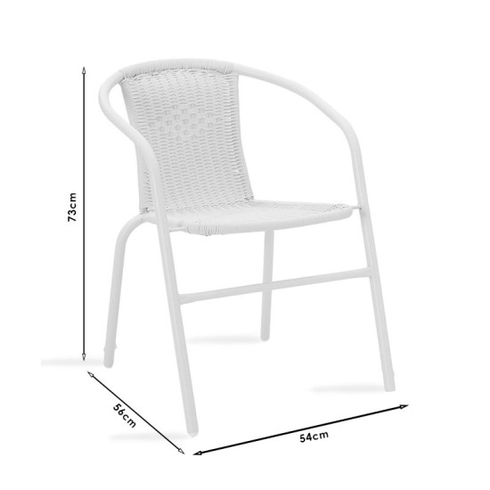 Τραπεζαρία Watson-Obbi σετ 3τεμ  pe καφέ-μέταλλο 70x70x70εκ Model: 130-000042