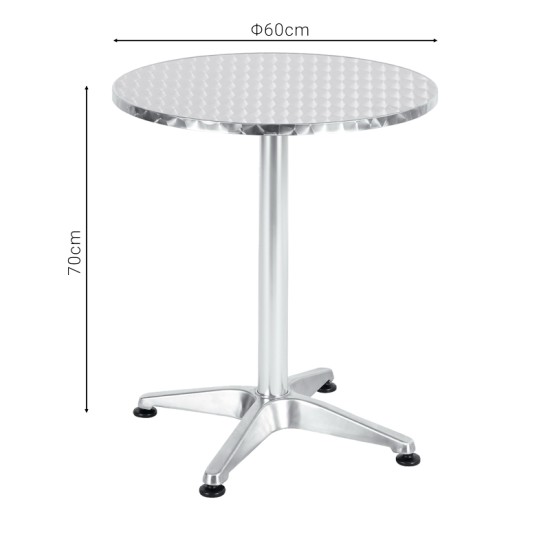 Τραπέζι Lazo pakoworld χρωμίου αλουμίνιο Φ60x70εκ Model: 130-000063