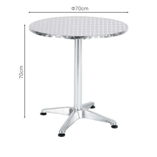 Τραπέζι Lazo pakoworld χρωμίου αλουμίνιο Φ70x70εκ Model: 130-000064