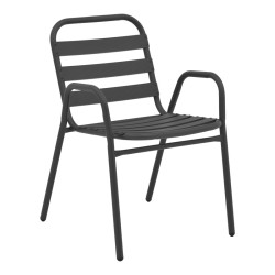 Τραπεζαρία Watson-Sussie  3τεμ μέταλλο ανθρακί-γυαλί 70x70x70εκ