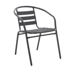 Τραπεζαρία Vergo-Tade  3τεμ μαύρο μέταλλο Φ60x70εκ