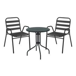 Τραπεζαρία Vergo-Sussie  3τεμ μαύρο μέταλλο Φ60x70εκ