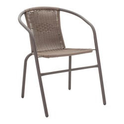 Τραπεζαρία Vergo-Obbi  3τεμ καφέ μέταλλο Φ60x70εκ