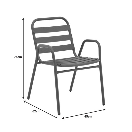 Τραπεζαρία Valor-Sussie  5τεμ μέταλλο καφέ-γυαλί 110x60x70εκ