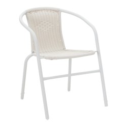 Τραπεζαρία Obbi-Ensure  5τεμ μέταλλο-γυαλί σε λευκή απόχρωση 120x70x70εκ