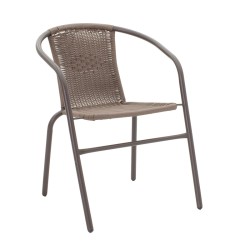 Τραπεζαρία Ensure-Obbi  5τεμ μέταλλο σε καφέ απόχρωση 140x80x70εκ