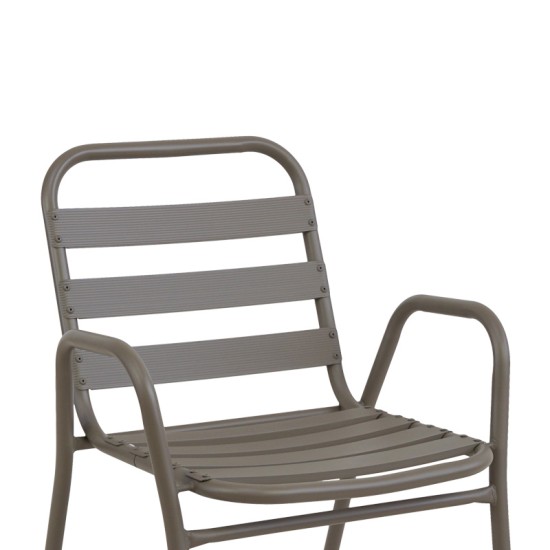 Τραπεζαρία Albero-Sussie  3τεμ μέταλλο σε σαμπανιζέ απόχρωση Φ60x70εκ