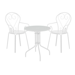 Τραπεζαρία Vergo-Monasty  σετ 3τεμ μέταλλο σε μαύρη απόχρωση