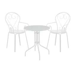 Τραπεζαρία Vergo-Monasty  σετ 3τεμ μέταλλο σε μαύρη απόχρωση