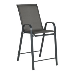 Σκαμπό μπαρ μεσαίου ύψους Calan  μέταλλο-textilene σε ανθρακί απόχρωση 55x70x114εκ