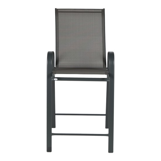 Σκαμπό μπαρ μεσαίου ύψους Calan  μέταλλο-textilene σε ανθρακί απόχρωση 55x70x114εκ