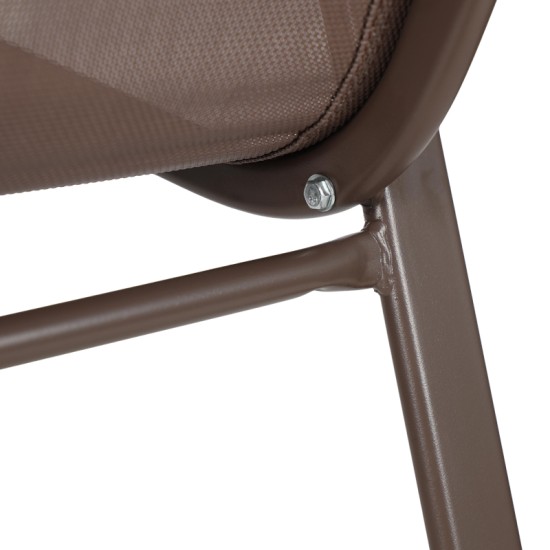 Σκαμπό μπαρ μεσαίου ύψους Calan  σκούρο καφέ μέταλλο-textilene σε καφέ απόχρωση 55x70x114εκ