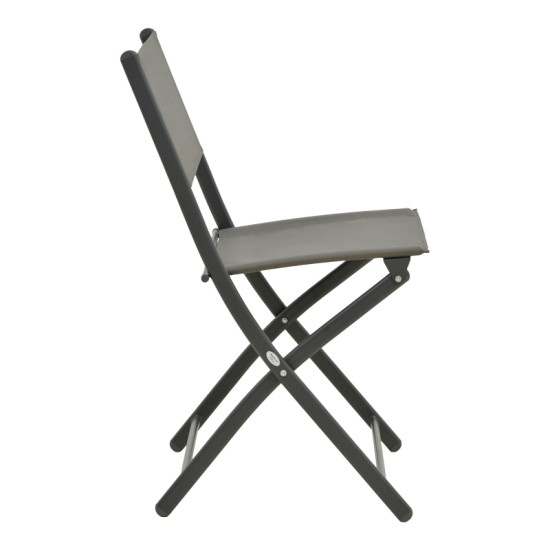 Καρέκλα Jeve  πτυσσόμενη μέταλλο-textilene σε ανθρακί απόχρωση 46x51x81εκ