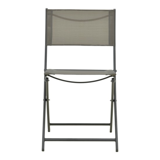 Καρέκλα Jeve  πτυσσόμενη μέταλλο-textilene σε ανθρακί απόχρωση 46x51x81εκ