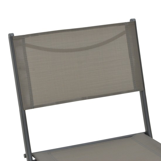 Καρέκλα Jeve  πτυσσόμενη μέταλλο-textilene σε ανθρακί απόχρωση 46x51x81εκ