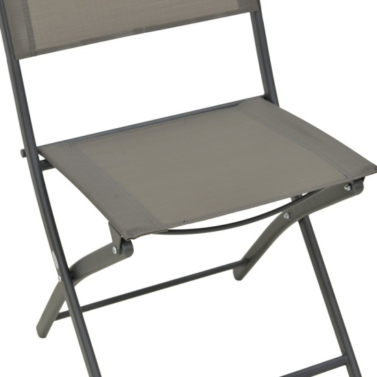 Καρέκλα Jeve  πτυσσόμενη μέταλλο-textilene σε ανθρακί απόχρωση 46x51x81εκ