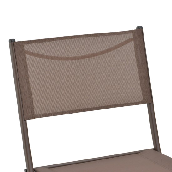 Καρέκλα Jeve  πτυσσόμενη σαμπανιζέ μέταλλο και textilene 46x51x81εκ