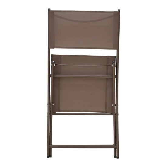 Καρέκλα Jeve  πτυσσόμενη σαμπανιζέ μέταλλο και textilene 46x51x81εκ