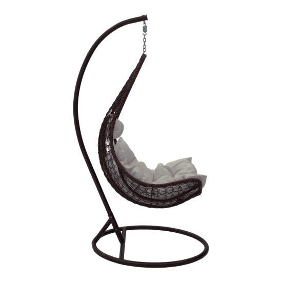 Κούνια Soleil  κρεμαστή μέταλλο καφέ-pp καφέ-μαξιλάρι μπεζ 103x83x200εκ