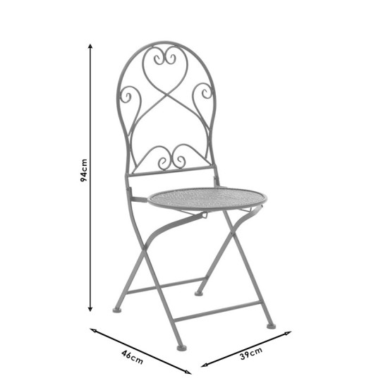 Τραπεζαρία Walen  σετ 3τεμ μέταλλο μαύρο Model: 137-000002