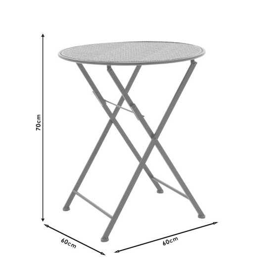 Τραπεζαρία Walen  σετ 3τεμ μέταλλο μαύρο Model: 137-000002