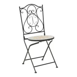 Τραπεζαρία Sellis  σετ 3τεμ μωσαικό-μέταλλο μαύρο